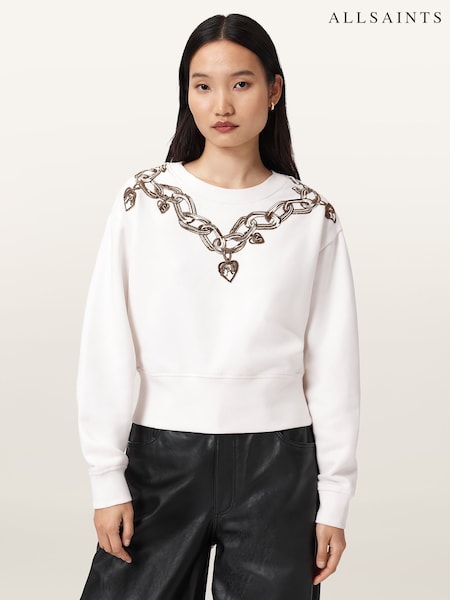 AllSaints White Drip Separo Sweatshirt (V09341) | €197