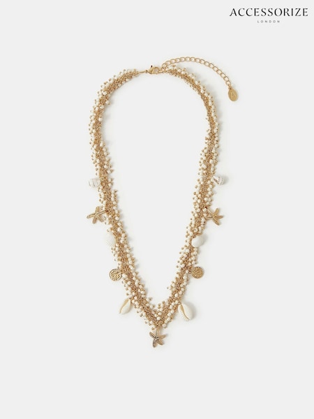 Accessorize Seashell Starfish Bead Necklace (V09440) | ‏152 د.إ.‏