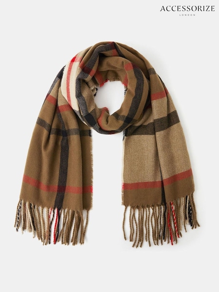 Accessorize Brown Check Print Scarf (V09443) | €31