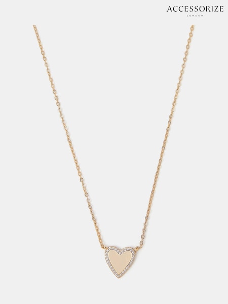 Accessorize Gold Plated 14ct Heart Pendant Necklace (V09449) | €29