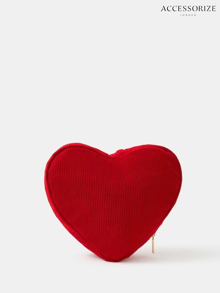 Accessorize Red Corduroy Heart Make Up Bag (V09466) | €27