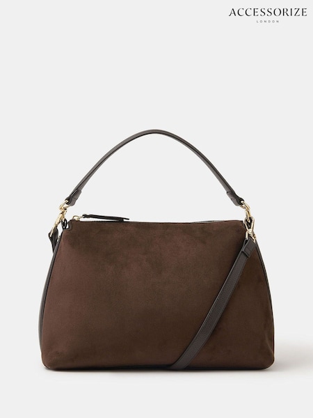 Accessorize Brown Slouchy Suedette Handbag (V09469) | R$ 345