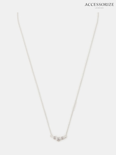 Accessorize Silver Plated Sterling Sparkle Pendant Necklace (V09471) | €32