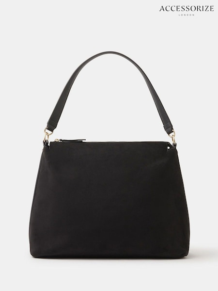 Accessorize Black Large Slouchy Suedette Handbag (V09478) | R$ 375