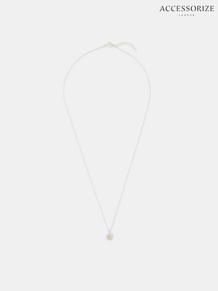 Accessorize 925 Sterling Silver Healing Stone Pendant Necklace (V09489) | €29