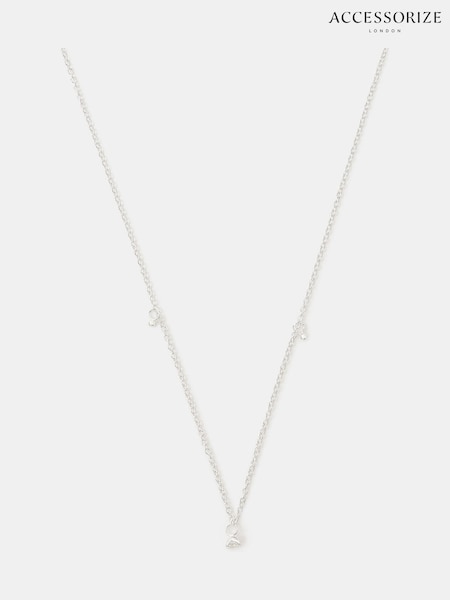 Accessorize 925 Sterling Silver Diamanté Pendant Necklace (V09490) | €29