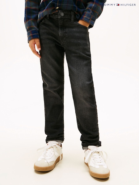 Tommy Hilfiger Black Washed Black Straight Leg Jeans (V09586) | AED233 - AED262