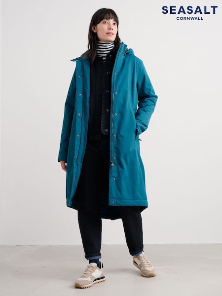 Seasalt Cornwall Blue Teal Janelle Waterproof Raincoat (V09667) | €229
