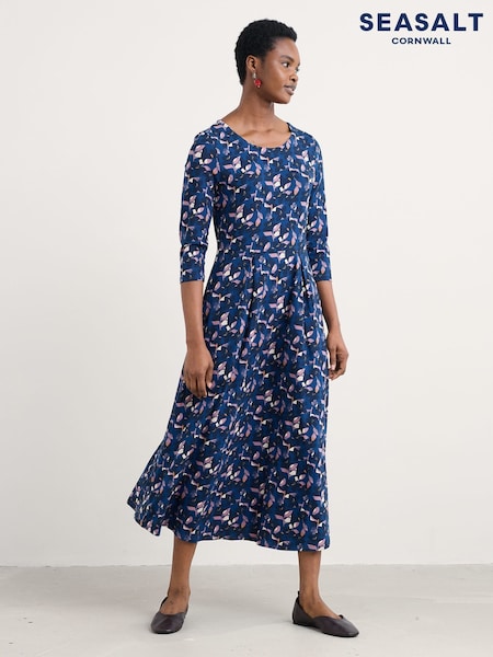Seasalt Cornwall Light Blue Petite Petite Veronica Midi Dress (V09669) | €111