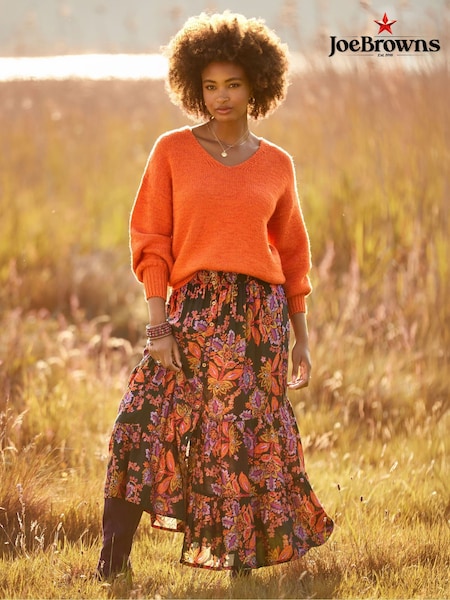 Joe Browns Purple Button Front Maxi Skirt (V09768) | €80