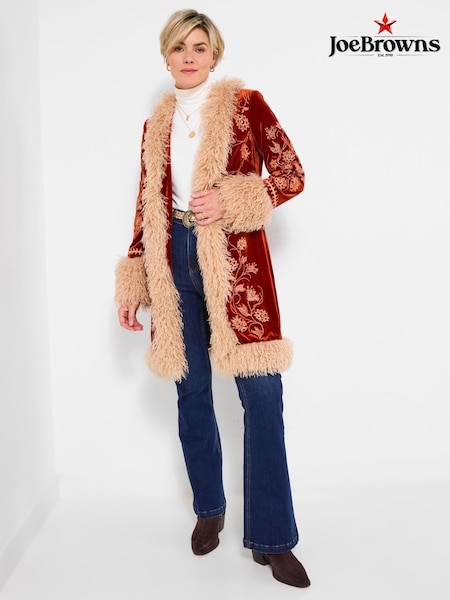 Joe Browns Embroidered Boho Faux Fur Coat (V09774) | ‏786 د.إ.‏