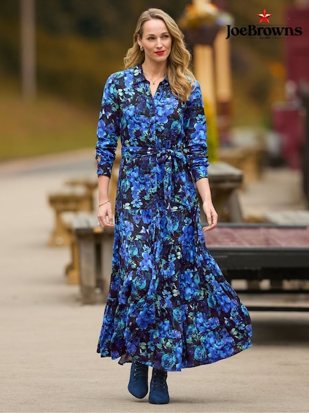 Joe Browns Print Floral Maxi Shirt Dress (V09794) | R$ 690