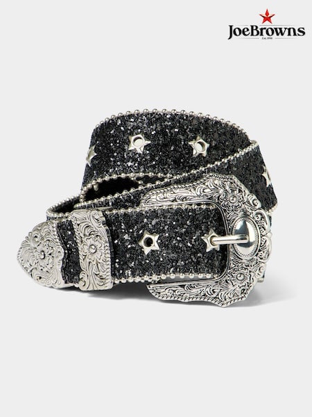 Joe Browns Black Belt With Ornate Silver Buckle And Glitter Detail (V09805) | €46
