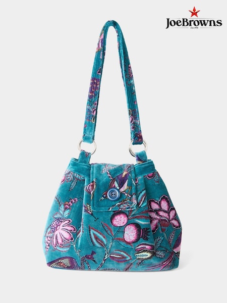 Joe Browns Green Button Clasp Velvet Bag (V09833) | €73