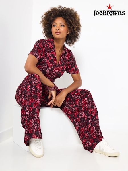 Joe Browns Dark Floral Zip-Up Jumpsuit (V09851) | ‏320 د.إ.‏