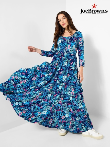 Joe Browns Blue Crinkle Cotton Maxi Dress (V09858) | €89