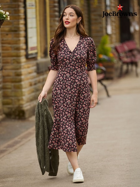 Joe Browns Brown Floral Vintage Tea Dress (V09866) | €73
