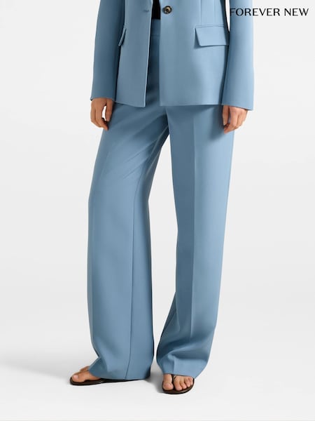 Forever New Blue Ariel Straight Leg Trousers (V09905) | €80
