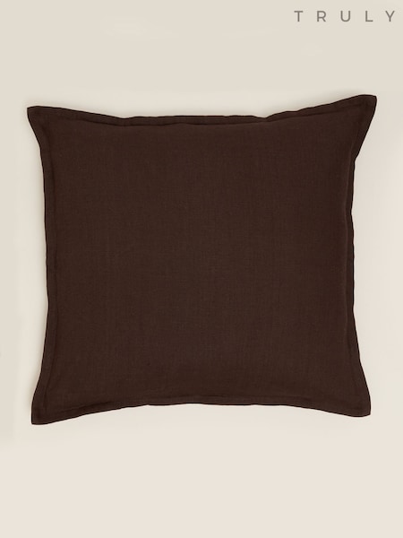 Truly Brown Linen Square Cushion Cover (V09965) | €52