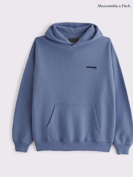 Abercrombie & Fitch Blue Logo Popover Hoodie (V09985) | €79