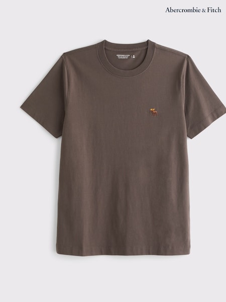 Abercrombie & Fitch Brown Icon Crew Neck Short Sleeve T-Shirt (V09988) | €25