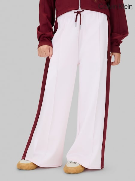 Calvin Klein Pink Wide Leg Colourblock Joggers (V09995) | 421 QAR
