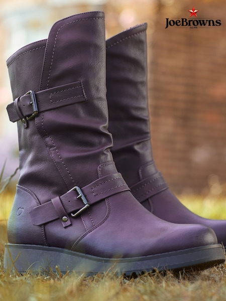 Joe Browns Purple Side Zip Purple Wedge Boots (V10060) | €93