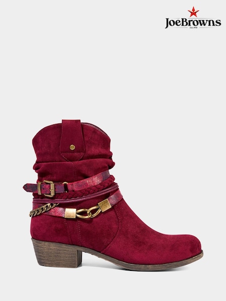 أحمر - Joe Browns Painted Rope Detail Embellished Boots (V10075) | ‏408 د.إ.‏