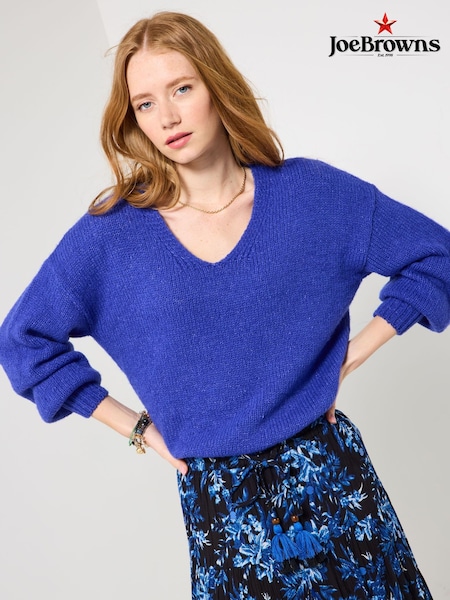 Joe Browns Blue Simple V-Neck Jumper (V10081) | €47