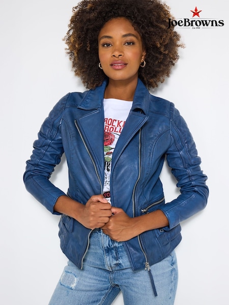 Joe Browns Blue Quilted Biker Jacket (V10096) | €298