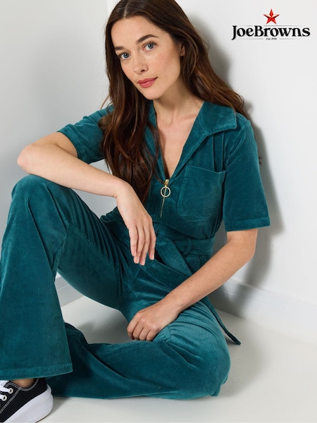 Joe Browns Green Petite Belted Bootcut Cord Jumpsuit (V10116) | €89