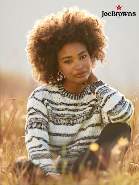 Joe Browns Black Striped Fringed Jumper (V10146) | €66