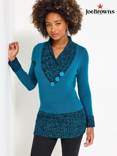 Joe Browns Green Shawl Neck Button Jumper (V10155) | €60