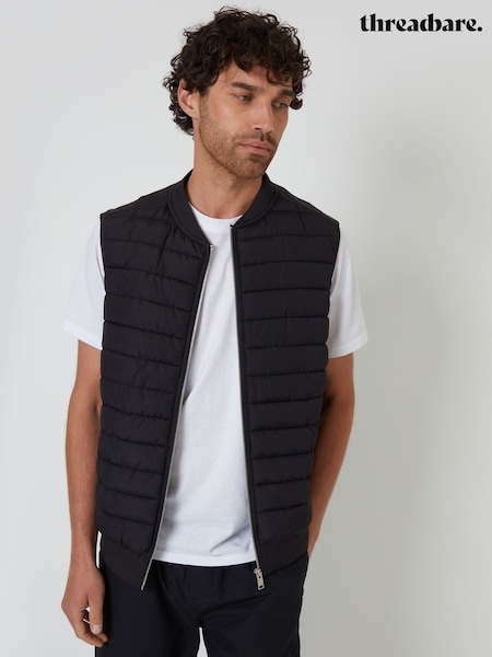 Threadbare Black Quilted Hybrid Gilet (V10192) | €46