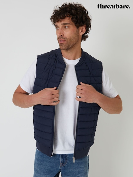 Threadbare Blue Quilted Hybrid Gilet (V10202) | €46