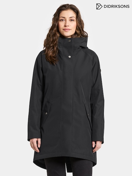 Didriksons Alana Womens Waterproof Black Coat (V10296) | R$ 2.170