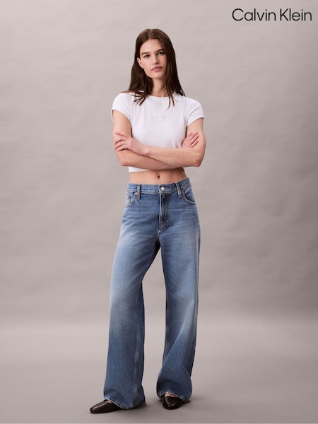 Calvin Klein Blue Low Rise Baggy Jeans (V10299) | AED757