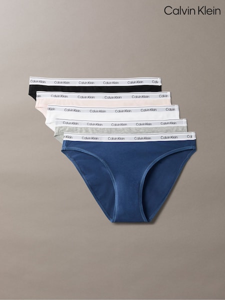 Calvin Klein Blue 5 Pack Bikini Briefs Icon Logo (V10430) | €86
