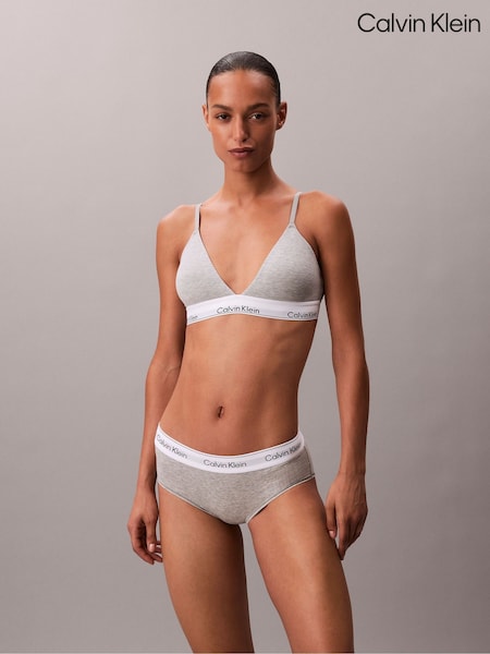 Calvin Klein Grey Mabel Lightly Lined Triangle Bralette - Icon Cotton Modal (V10432) | €51