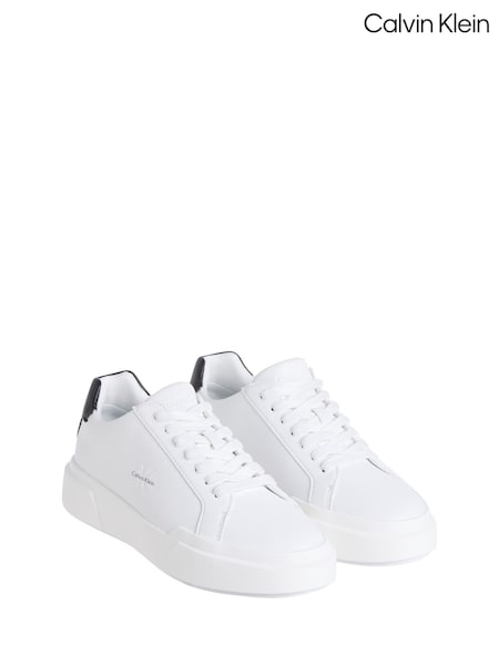 Calvin Klein White Leather Durable Traction NYC Trainers (V10485) | €159