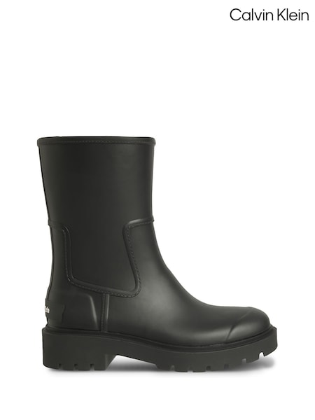 Calvin Klein Black Waterproof Flexible Lug Sole Rainboots (V10486) | €156