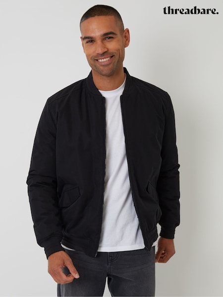 Threadbare Black Padded Bomber Jacket (V10511) | €68