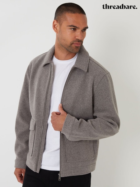 Threadbare Brown Brushed Collared Lightweight Utility Jacket (V10514) | €69