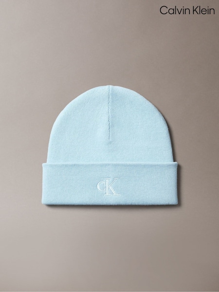 Azul - Calvin Klein Signature Logo Beanie (V10548) | 42 €