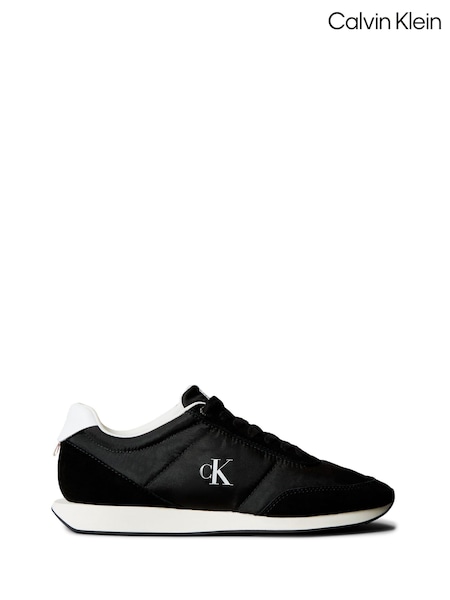 Calvin Klein White Suede Mix Signature Logo Runner Trainers (V10556) | €127