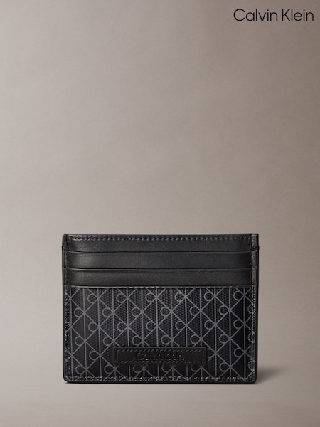 Calvin Klein Black Allover Monogram Logo Card Holder (V10557) | €64