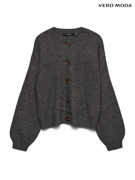 VERO MODA Grey Button Down Round Neck Cardigan (V10636) | 119 QAR