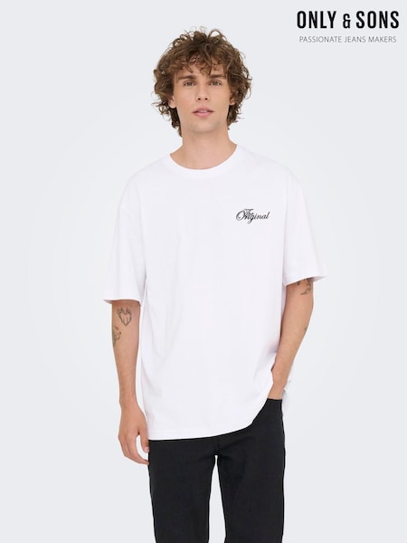 Only & Sons White Backprint Graphic T-Shirt (V10756) | AED128