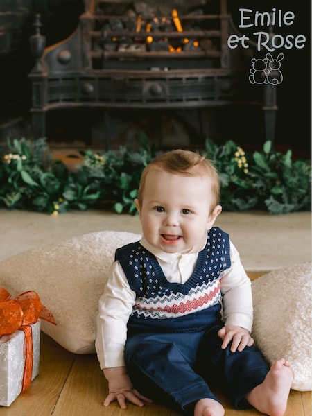 Emile Et Rose Kendrick 3 Piece Shirt Fairisle Tank Top & Trousers Set (V10842) | AED384