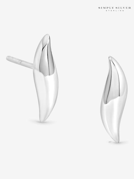 Simply Silver 925 Sterling Silver Polished Wave Stud Earrings (V10914) | €25